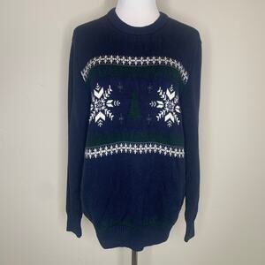Dockers Blue Green Snowflake Sweater Medium